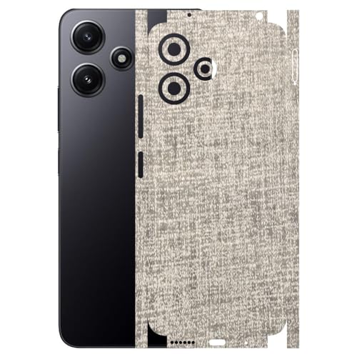 Image of AtOdds - Full Body Back Screen Guard Protector Film - 3D Textured Lamination Wrap Skin Sticker Compatible with REDMI 12 (5G) | Scratchproof Matte Finish (Design - Fabric)