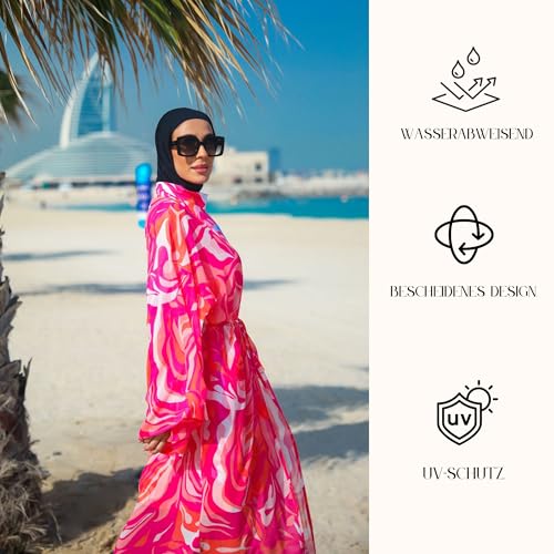 Kimono islámico largo suelto para evitar transparencias en la playa 3