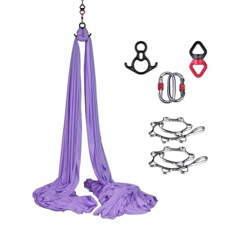 Yoga Vertical Cloth - Suspended Yoga Towel, Trapeze Swing Specialised, High Load Capacity, Safety Protection, Yoga Swing Set, Acrobatic Cloth, Adult Aerial Yoga Silk Towel (Light purple)