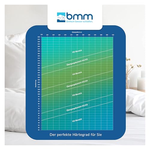 BMM Matratze 90x200 cm Ortho Medic Taschenfederkernmatratze Härtegrad H3 ergonomische 7 Zonen...