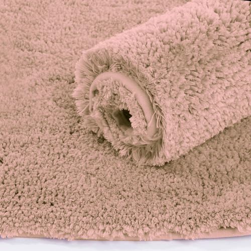 Image of LUXE HOME INTERNATIONAL Rectangular Bath Mat Super Soft Ultra Absorbent Mat Microfibre 3200 GSM Door Mat For HOME /Kitchen /Bathroom /Bedroom /Kid'S Room Floor Mat (40X60 Cm) Pack Of 2, Peach