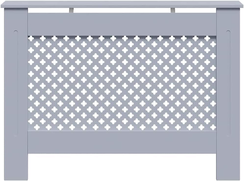 Radiator Cover Anthracite 44.1"x7.5"x32.1" MDF Modern Slatted Design Cabinet for Living Room with Additional Shelf Space