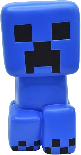 Minecraft Blue Super Charged Creeper Mega SquishMe - Perfecto para recuerdos de fiesta, premios de aula, juguetes para aliviar el estrés, cajas de