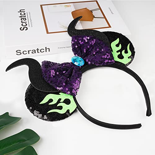 Image of FANYITY Mouse Ears, Sequin Mouse Ears Headband for Boys Girls Women (MN)