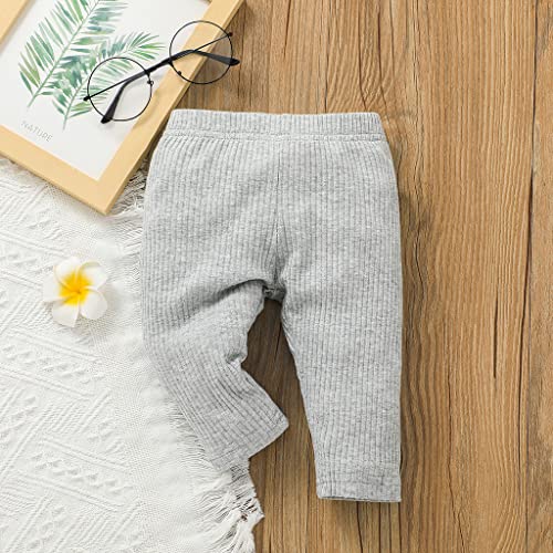 Lala Bear Infant Baby Girl 3 Pack Solid Pants And Casual Leggings Pink & White & Grey 3-6 Months #TOP3