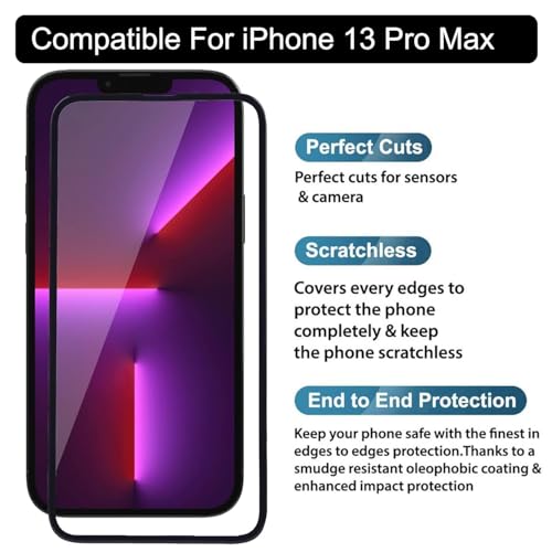 Image of Premium Tempered Glass Screen Protector with Camera Lens Protector for iPhone 13 Pro Max - Ultra-Clear, Anti-Scratch, Easy Installation
