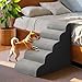 Dog Stairs for Bed 28.7”H, 5-Step Dog Ramp, Non-Slip Sturdy Pet Steps for Small Dogs & Cats to get on High Bed or Couches, Grey