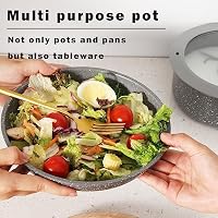 Vkoocy Gray Non Stick Pot and Pan Set with Removable Handle, Ceramic Cookware Set Detachable Handle, 5pcs Induction Kitchen Camping Stackable Pots Pans, Dishwasher/Oven Safe, PTFE/PFAS/PFOA Free — image 4