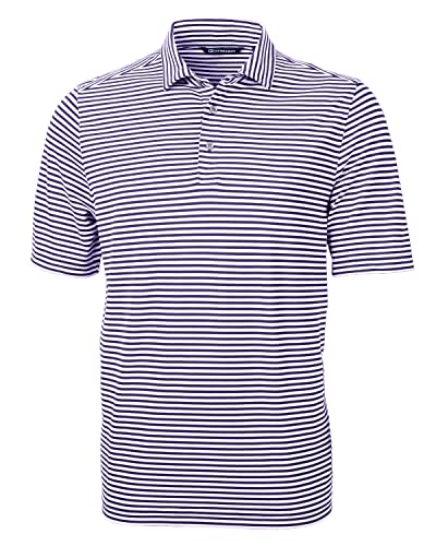 Image of Cutter & Buck Mens Short Sleeve Virtue Eco Pique Stripe Recycled Mens Big and Tall Polo