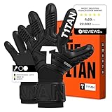 T1TAN Classic 1.0 Black-Out - Torwarthandschuhe - ohne Fingerschutz - Fußballhandschuhe für Torhüter - Größe 9