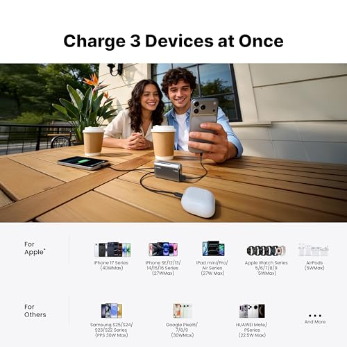 Image of sharge Mini Portable Charger 45W 10000mAh Power Bank, Fast Charging Battery Pack with Built-in USB-C Cable, Compact Portable Phone Charger Travel Essentials Powerbank for iPhone 17 /16