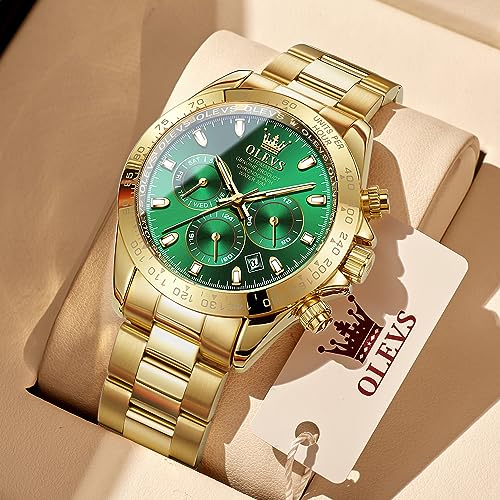 Image of OLEVS Automatic Gold Watches for Men Luxury Classic Stainless Steel Calendar Luminous Waterproof Watches for Men