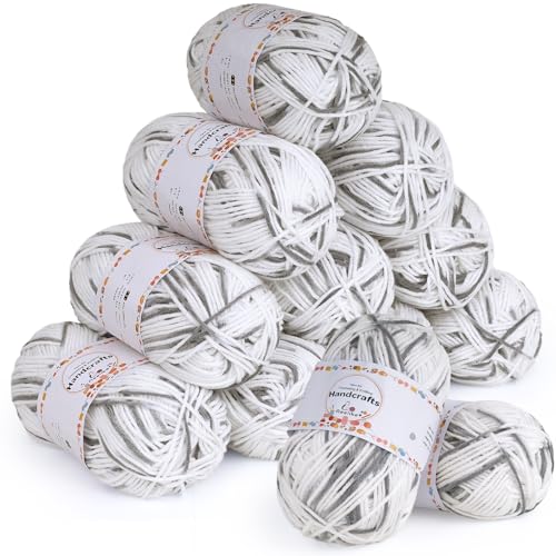 Aeelike Lot de Laine à Tricoter, 12×50g de Laine pour Bébé pour le Tricot, douce, Laine Acrylique 5 Fils pour le Crochet, Fil à Crocheter en Coton doux...