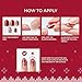 KISS imPRESS Holiday Press On Nails, ‘The Gift’, Green, Medium Coffin, Improved Super Hold Adhesive, 30 Fake Nails, Prep Pad, Mini Nail File, & Manicure Stick
