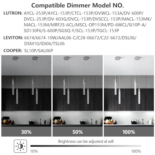 Image of Modern Light Fixture Kitchen Island Pendant Light Dimmable LED Chrome Pendant Lights Mini Crystal Pendant Lighting for Bedroom Dining Room Living Room(2-Light )
