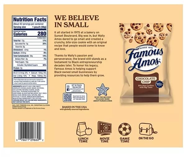 Famous Amos Cookies 2oz, 42ct - in Icemans Thunder Exclusive Packaging