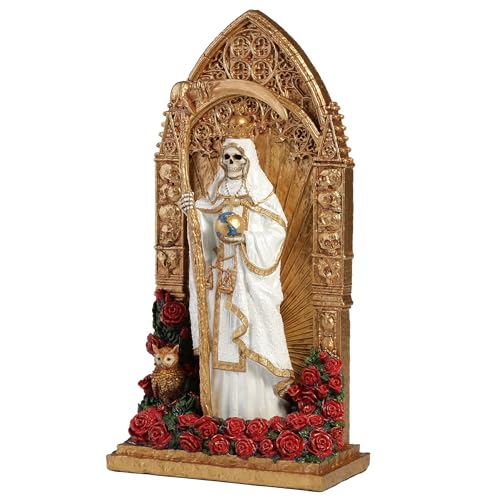 Estatua Santa Muerte Resina Pintada 9.37 pulg