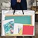 DPEI XUAN Art Portfolio Bag Poster Storage Bag, with Zipper and Handle Posters Organizer Transparent White Bag for Large Posters, Poster Board, Painting, Bulletin Boards 19 x 25 inch