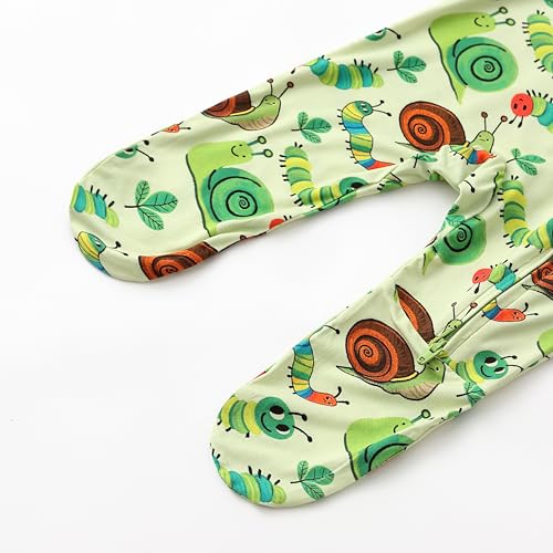 Image of Baby One-Piece Footies Long Sleeve Rompers 2-Way Zipper, Viscose from Bamboo Baby Bodysuit Clothes for Boys Girls