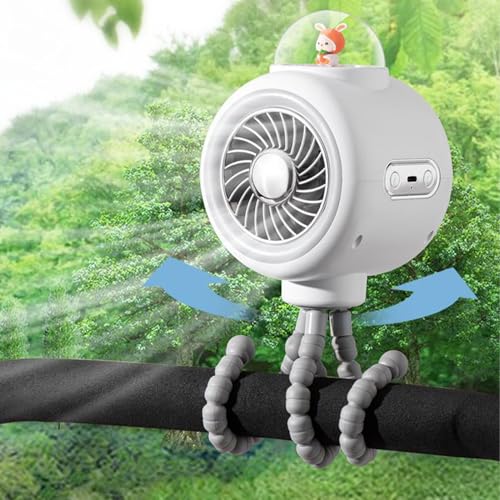 Générique Stroller Fan, Portable Cooler, Usb Rechargeable Device, 3-Speed Power Bank with Flexible Tripod Base, Cooling Accessory for Baby Crib Travel Car Treadmill Outdoor, 13.39x4.33inch – Image 6