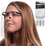 TCP Global Salon World Safety Face Shields with Black Glasses Frames (Pack of 10) - Ultra Clear...