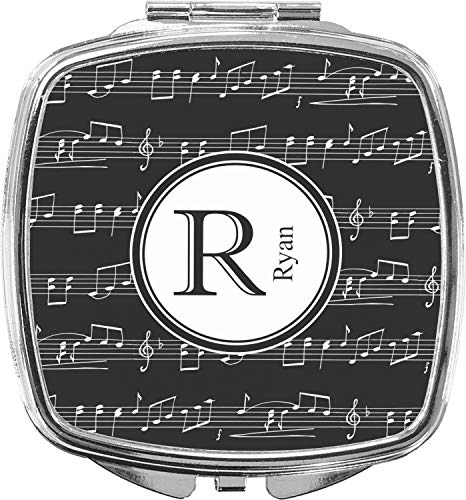 Espejo compacto personalizado de notas musicales