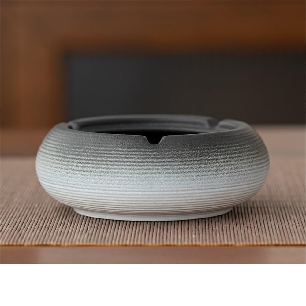 Posacenere da tavolo in ceramica con coperchio, adatto per soggiorno, camera da letto, scrivania o ufficio, facile da pulire, colore: nero