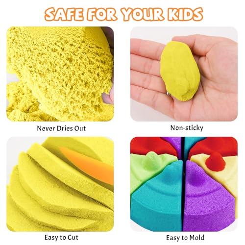 Image of NiToy FlexiSand 2.2Lbs Sand Toy, Never Dries Out-Fun for 3 Years and up Kids Bulk Refill for Sensory Sand Box Toys, Ideal for Shaping, Squeezing and Molding(Yellow)