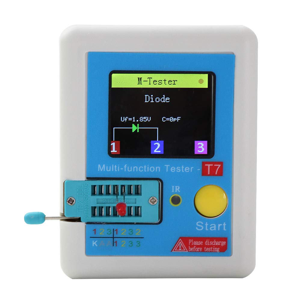 YPBEW Transistor Tester Multifunctional 128 TFT LCD Display Diode Triode Capacitance for Meter Transistors