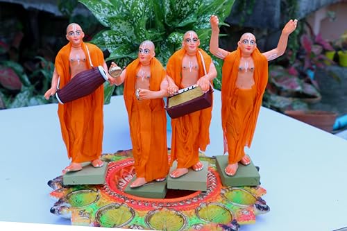 Image of Krishnanagar Handmade Clay Human Figure Gift & Decor (Iskcon Nagar Kirtan)