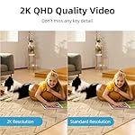 AOSU 2K Security Camera Indoor, Baby Monitor Pet Camera 360-Degree for Home Security with 2.4 GHz Wi-Fi Router, One-Touch Call, Smart Motion Tracking, IR Night Vision, Compatible with Alexa - Image 3