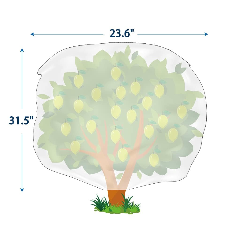 Homimp Protección contra heladas para plantas, paquete de 4 cubiertas con cordón para plantas (23.6 x 31.5 pulgadas), bolsas cálidas de protección para plantas para invierno, heladas, clima frío,