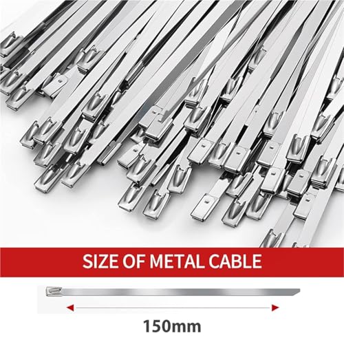 Collier de serrage en acier inoxydable 150mm attache câble métal robuste - 3