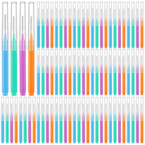 Image of 100 Pcs Interdental Brushes, 4 Sizes Braces Flossers for Cleaner Braces Brush Soft Dental Brushes Toothpicks Dental Floss Picks Dental for Braces Oral Cleaning(4 Colors)