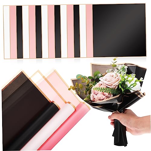 Homoyoyo 60 Sheets Floral Wrapping Paper for Flower Bouquet Rose Bouquet Wrapping Paper Waterproof Sturdy for Wedding Diy Craft