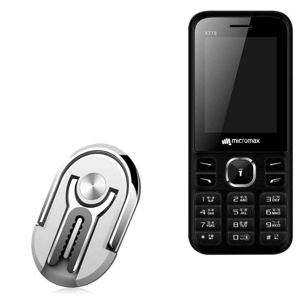 BoxWaveCar Mount Compatible with Micromax X778 - Mobile HandGrip Car Mount, Finger Grip Mobile Car Mount Stand - Metallic Silver