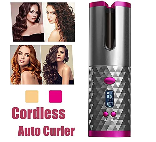 Miniatura 7 de Klick&Tell Rizador de pelo inalámbrico con pantalla LCD, batería de 5200 mAh y temporizador, 6 modos de temperatura ajustables de rizador de pelo