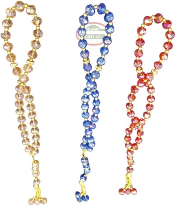 Muslim Prayer Beads [48 Pack] Islamic Prayer Beads Tasbeeh Counter misbaha Islamic Favors Islamic Wedding Favors Crystal Prayer Beads Crystal Rosery-Islamic Gifts 123