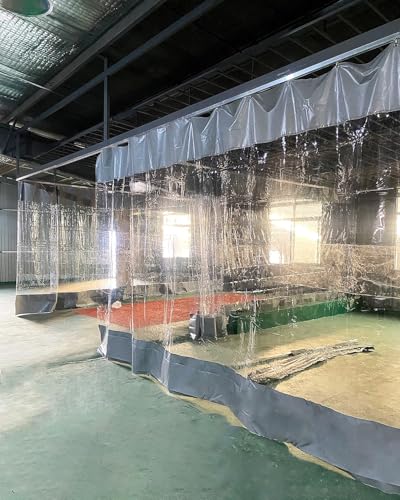 Rideau de séparation garage vinyle transparent extérieur avec rail