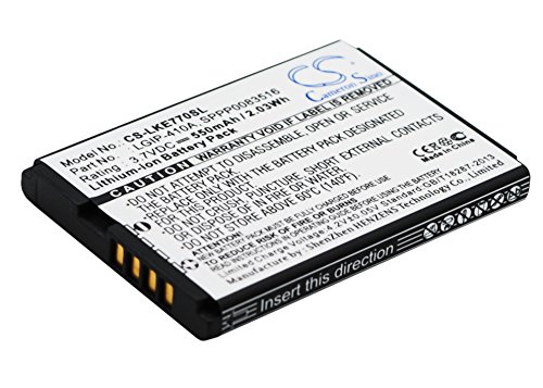 Gmmhhs Replacement Battery for LG 278A, KE770, KF500, KF510, KG289, KG77, P/N: LGIP-410A, SBPL0085603, SPPP0083516 550mAh/3.7V
