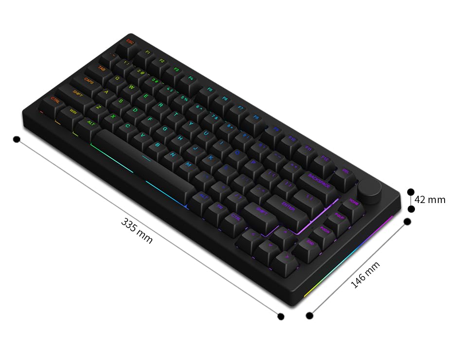 衛生日用品 AKKO Akko 5075S Gasket-Mounted Mechanical Keyboard, RGB Wired 75