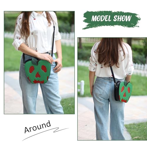 Fecialy Halloween Poisoned Apple Crossbody Bag Funny Shoulder Bag Novelty Handbag Pu Leather Purse3