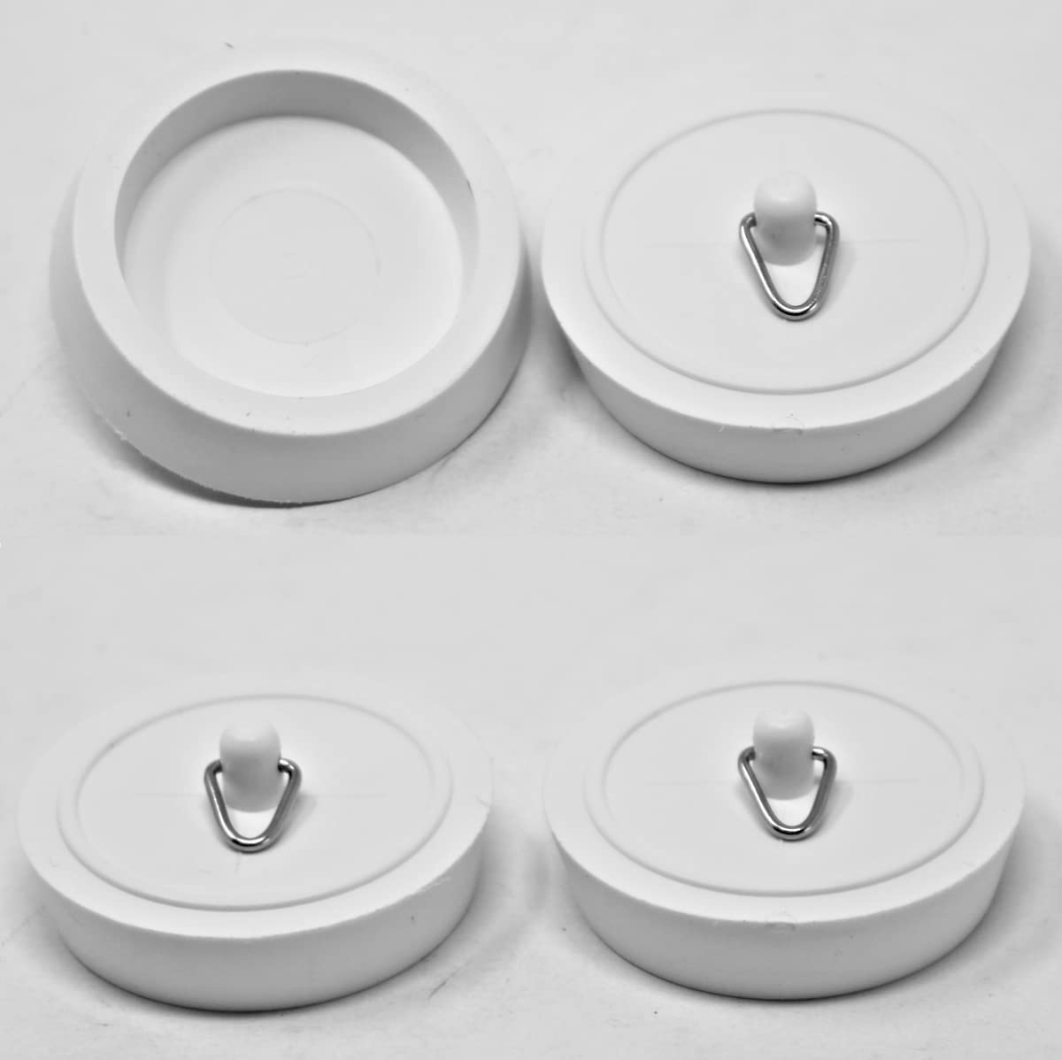 4 x fiXte Replacement Sink Plug SHower Bath Basin. Hard Rubber White 38mm 1 1/2"