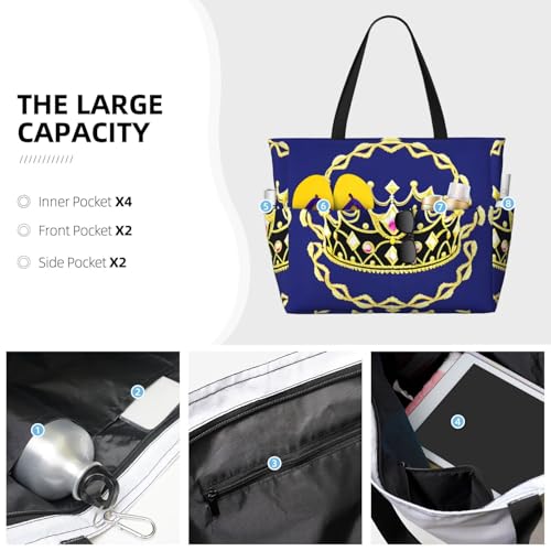 QWVBNFantasy Tiara Beach travel bag, lightweight and reusable, suitable for family trips, gym and outdoor adventures.3