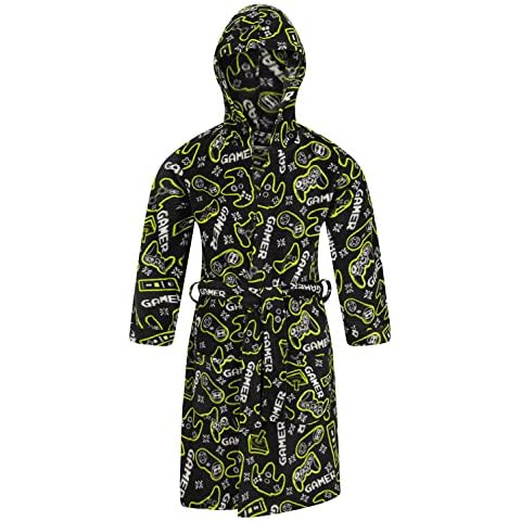 Boys Gamer Black Fleece Dressing Gown 11-12 Years Cover