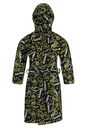 ThePyjamaFactory Gamer Peignoir en polaire pour garçon de 7 à 16 ans, Black Gamer, 12-13 ans Cover