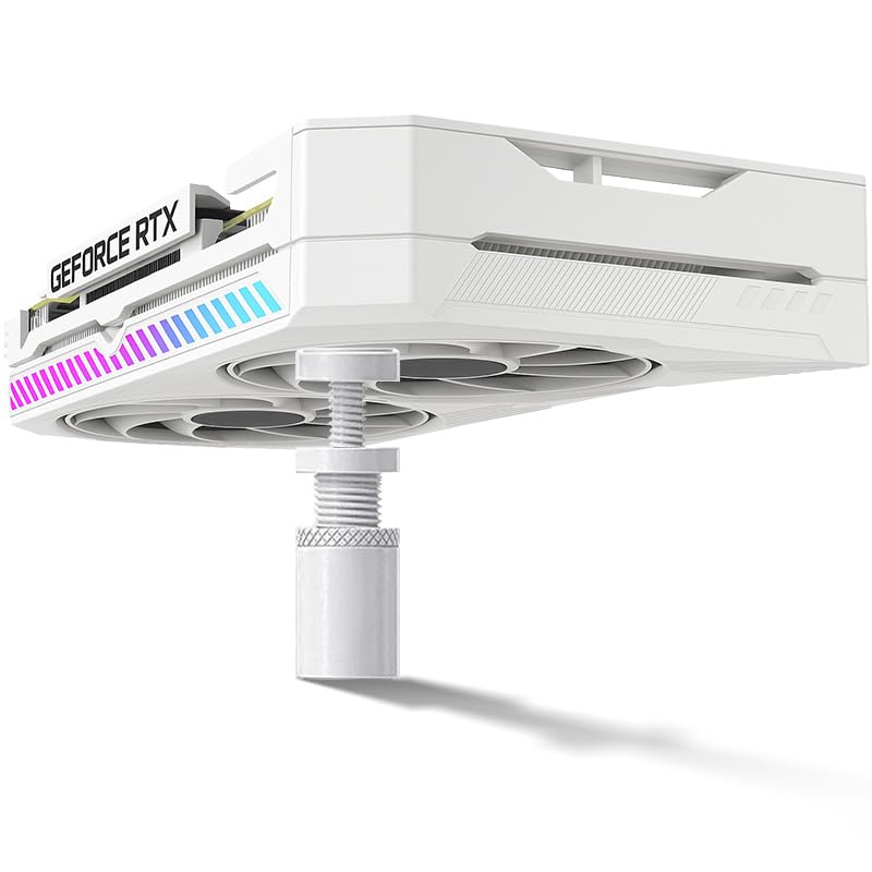 JPudinor Verstellbarer GPU-Ständer Weiß S (2650 mm) Magnetische Grafikkarten-Stützhalterung mit Silikonauflagen Anti-Durchhang-Halter für kleine PC-Gehäuse