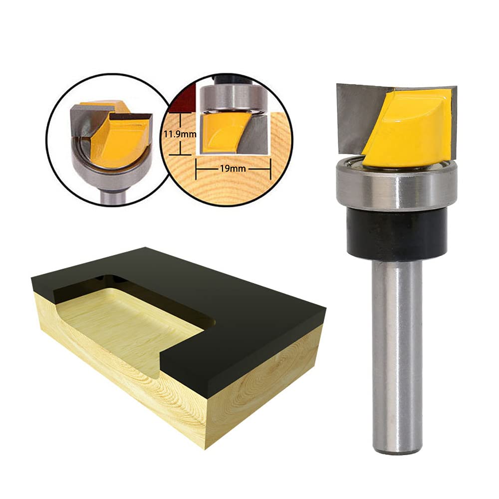8mm Schaft Bündigfräser Kugellager Oben Bodenreinigung Holz Fräser Planfräser Hobelfräser Reinigungsfräser Bottom Bearing Flush Router Bit Oberfräser Fräser für Holzbearbeitung Fräswerkzeuge