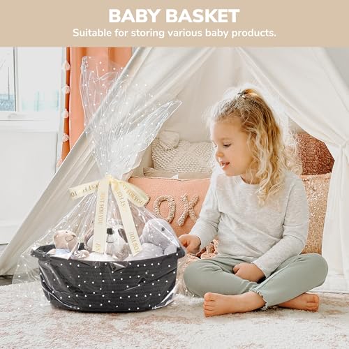 Image of CHICVITA Black Empty Gift Basket, Small Woven Baskets for Organizing, Rope Baskets for Storage, Decorative Basket for Dogs, Cats, Cute Organizer for Shelves, 12 inchx 8 inchx 5 inch (Pack of 2)