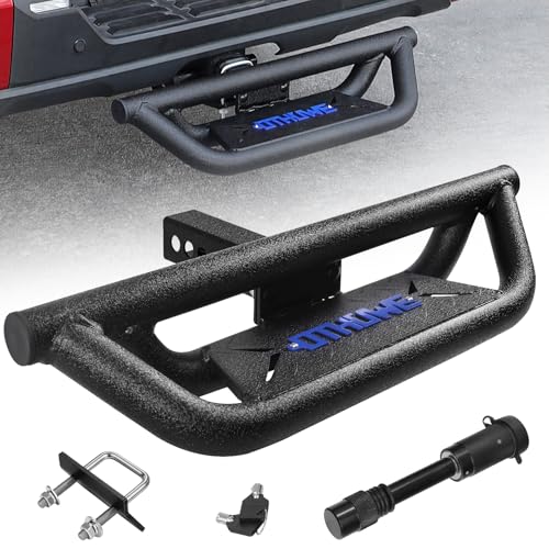 OTHOWE Drop Down Trailer Hitch Step for 2-Inch Hitch Receivers 6 Wide Heavy-Duty Carbon Steel Tow Hitch Step with Extended Lock Pin Universal Rear Bumper Step for Truck SUV RV Car Van